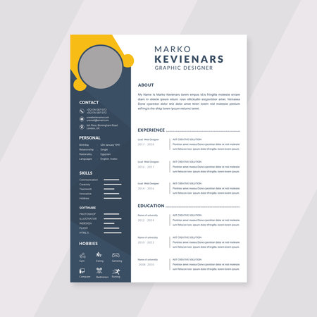 Beautiful CV / Resume template - elegant stylish designのイラスト素材