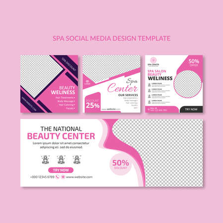 Spa social media web banner designのイラスト素材
