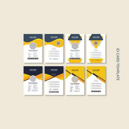 Modern employee  id card template bundleのイラスト素材