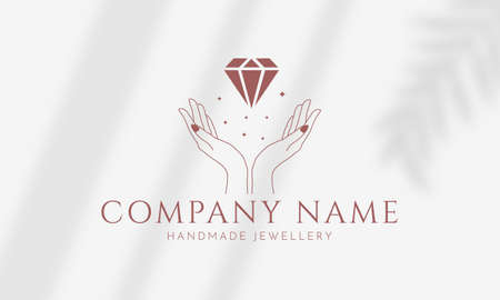 Botanical Floral element Hand Drawn Logo with Wild Flower and Leaves. Logo for spa and beauty salon, boutique, organic shop, wedding, floral designer, interior, photographyのイラスト素材