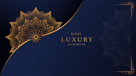 Luxury mandala with royal golden arabesque arabic islamic east style backgroundのイラスト素材