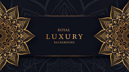 Luxury mandala with royal golden arabesque arabic islamic east style backgroundのイラスト素材