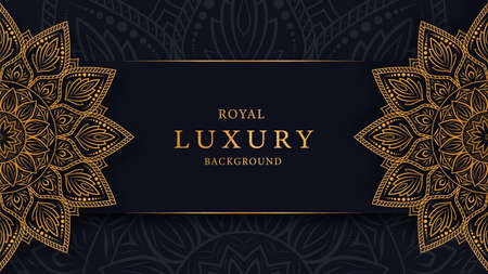 Luxury mandala with royal golden arabesque arabic islamic east style backgroundのイラスト素材