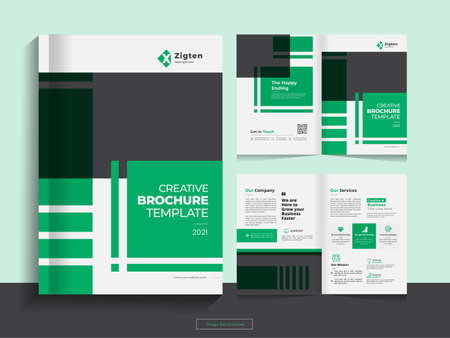 This Bi fold brochure design template for your Corporate, Business, Advertising, Marketing, Agency, Annual report cover, flyer, magazine and Internet business with professional, modern, minimal and abのイラスト素材