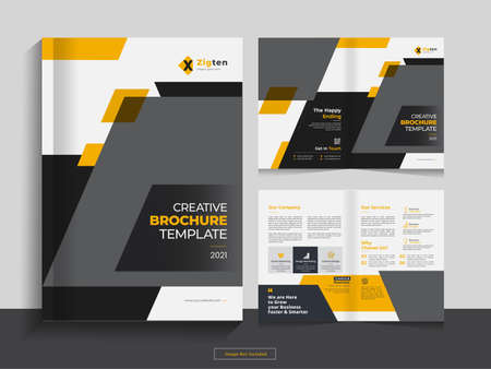 This Bi fold brochure design template for your Corporate, Business, Advertising, Marketing, Agency, Annual report cover, flyer, magazine and Internet business with professional, modern, minimal and abのイラスト素材