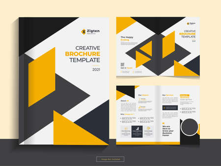 This Bi fold brochure design template for your Corporate, Business, Advertising, Marketing, Agency, Annual report cover, flyer, magazine and Internet business with professional, modern, minimal and abのイラスト素材