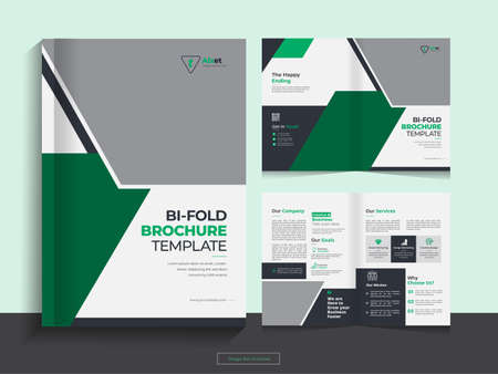 This Bi fold brochure design template for your Corporate, Business, Advertising, Marketing, Agency, Annual report cover, flyer, magazine and Internet business with professional, modern, minimal and abのイラスト素材