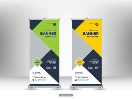 Corporate roll up banner or flyer social media post templateのイラスト素材