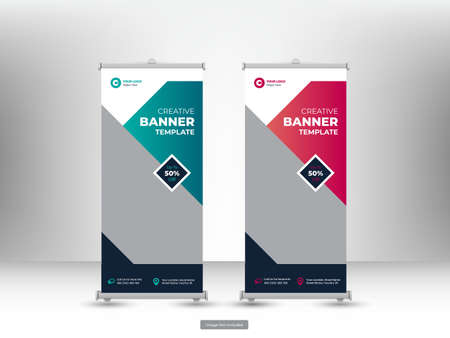 Corporate roll up banner or flyer social media post templateのイラスト素材
