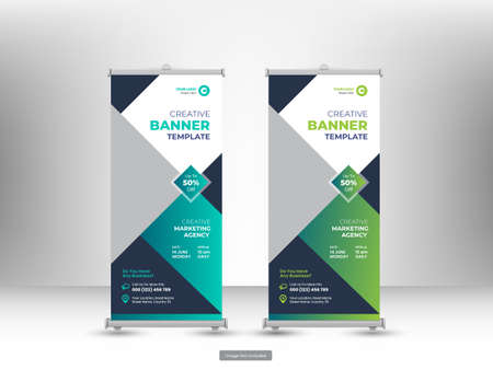 Corporate roll up banner or flyer social media post templateのイラスト素材