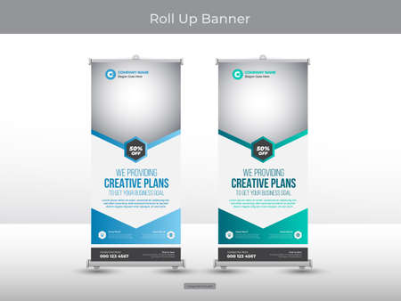 Corporate roll up banner or flyer social media post templateのイラスト素材