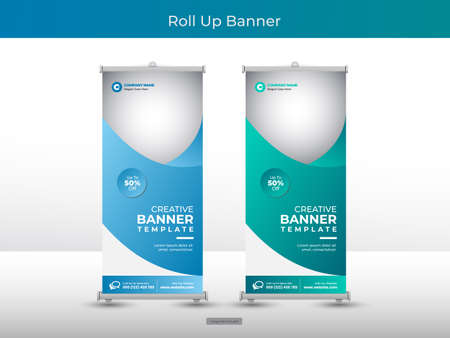 Corporate roll up banner or flyer social media post templateのイラスト素材