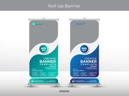 Corporate roll up banner or flyer social media post templateのイラスト素材
