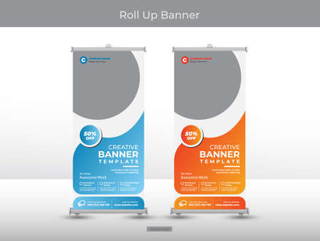 Corporate roll up banner or flyer social media post templateのイラスト素材