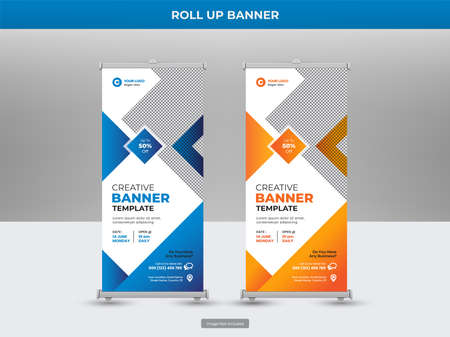 Corporate roll up banner or flyer social media post templateのイラスト素材
