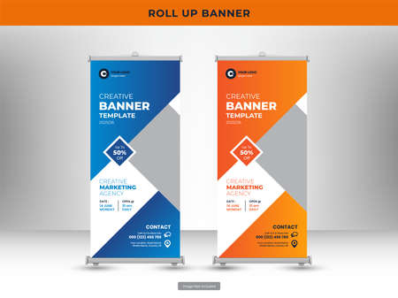 Corporate roll up banner or flyer social media post templateのイラスト素材