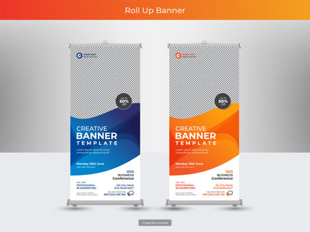 Corporate roll up banner or flyer social media post templateのイラスト素材