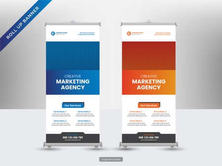Corporate roll up banner or flyer social media post templateのイラスト素材