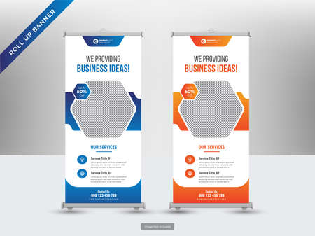 Corporate roll up banner or flyer social media post templateのイラスト素材