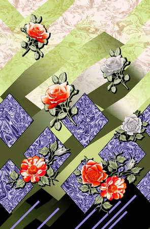 Flower with Digital Fabric Designの写真素材