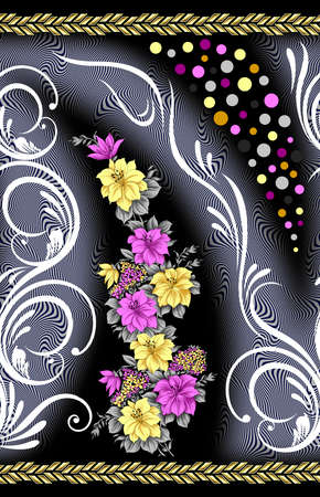 flower with Abstract background on blackの写真素材