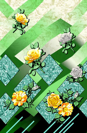 seamless floral pattern with backgroundの写真素材