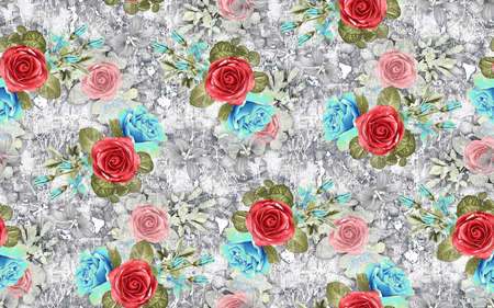 Watercolor bouquet of flowersの写真素材