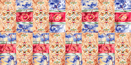 abstract colorful swirl and stains pattern backgroundの写真素材