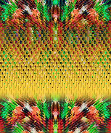 Abstract green  red layered blended swirl and circle backgroundの写真素材