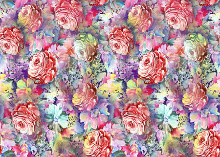 Digital flower Fabric Designの写真素材