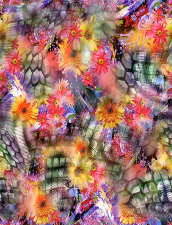 flower with colorful Abstract backgroundの写真素材