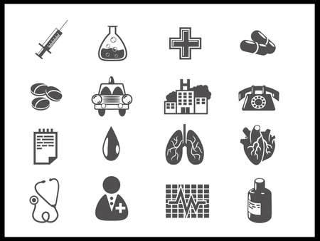 Hospital icons setのイラスト素材
