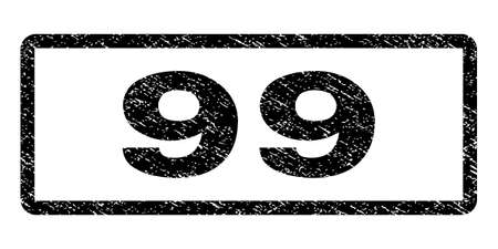 99 watermark stamp. Text tag inside rounded rectangle frame with grunge design style.のイラスト素材