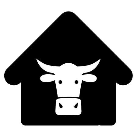 Cow Farm vector pictograph. a flat isolated illustration on a white background.のイラスト素材