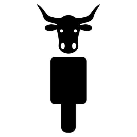 Cow Man vector illustration. a flat isolated illustration on a white background.のイラスト素材