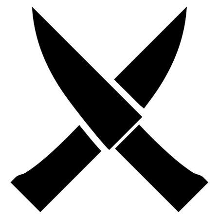 Crossing Knives vector icon. a flat isolated illustration on a white background.のイラスト素材