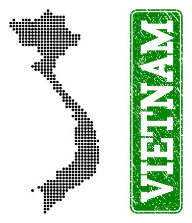 Vector of Dotted map of Vietnam and - ID:1-128558550 - Royalty Free ...