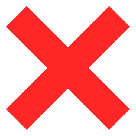 Reject cross icon on a white background. Isolated reject cross symbol with flat style.の写真素材