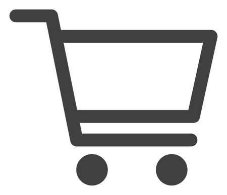 Shopping cart icon on a white background. Isolated shopping cart symbol with flat style.の写真素材