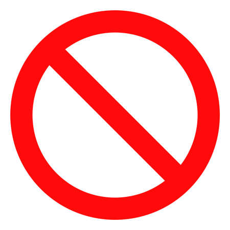 Forbidden icon on a white background. Isolated forbidden symbol with flat style.のイラスト素材
