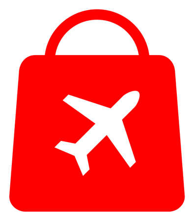 Airport shopping v2 icon on a white background. Isolated airport shopping v2 symbol with flat style.の写真素材