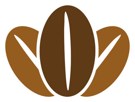 Coffee beans icon on a white background. Isolated coffee beans symbol with flat style.のイラスト素材