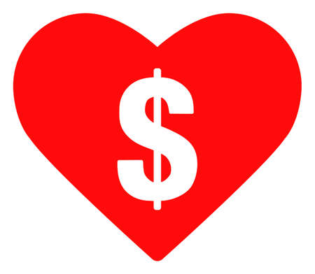 Love price icon on a white background. Isolated love price symbol with flat style.の写真素材