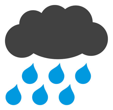 Rain cloud icon on a white background. Isolated rain cloud symbol with flat style.の写真素材