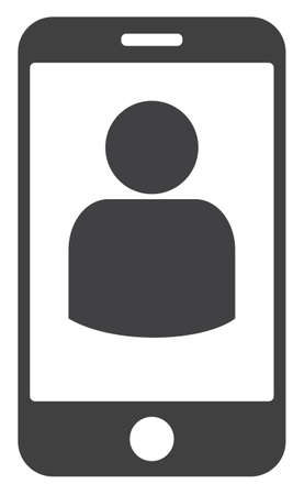 Smartphone user icon on a white background. Isolated smartphone user symbol with flat style.の写真素材