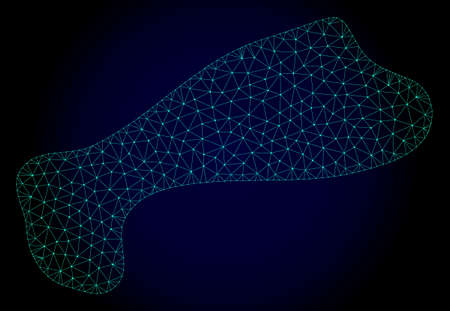 Mesh spot polygonal illustration. Abstract mesh lines, triangles and points on dark background with spot. Wire frame 2D polygonal line network in vector format on a dark blue background.のイラスト素材