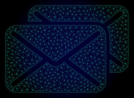Mesh letters polygonal illustration. Abstract mesh lines, triangles and points on dark background with letters. Wire frame 2D polygonal line network in vector format on a dark blue background.のイラスト素材