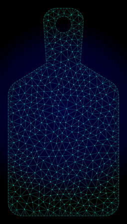 Mesh cutting board polygonal illustration. Abstract mesh lines, triangles and points on dark background with cutting board.のイラスト素材