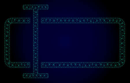 Mesh text field polygonal illustration. Abstract mesh lines, triangles and points on dark background with text field. Wire frame 2D polygonal line network in vector format on a dark blue background.のイラスト素材