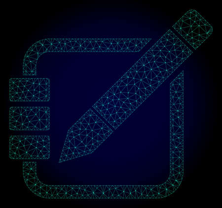 Mesh edit records polygonal illustration. Abstract mesh lines, triangles and points on dark background with edit records.のイラスト素材